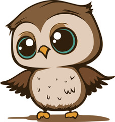 cute owl in cartoon style