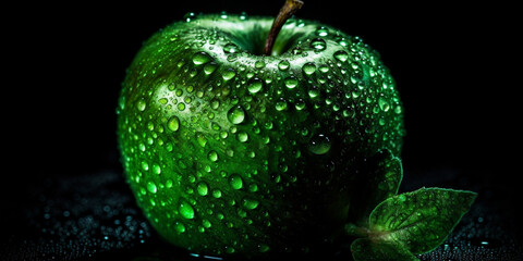 green Apple close up Generative AI