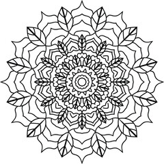 Arabic Figure mandala Flower black and white ornamental mandala pattern design