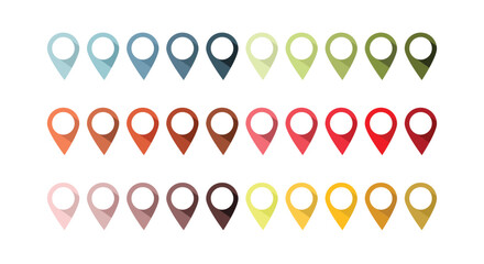 A row of colored markers with the number 1 on the top Colorful Checkpoint Icon