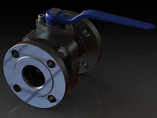 Flanged Ball Valve Assembly Free 3D model
