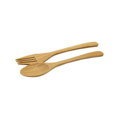 wood cutlery horizontal set isolated on transparent  background