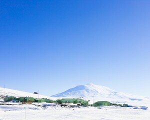 Beautiful shot of the Scott Base of Antarctica