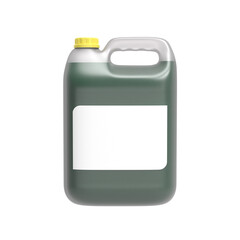 Liquid plastic gallon 3D render for mockup on white background