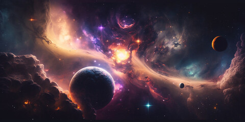 Obraz na płótnie Canvas Galassia Background. Ai Generated.