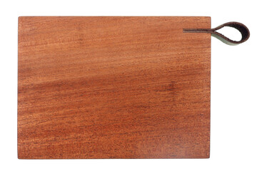 Square kitchen board made from mahagony wood isolated
