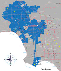 Los Angeles and metropolitan area map