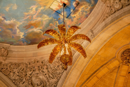 Elche Alicante Spain 29 10 2016 Misteri of Elche religious show in the Cathedral of Santa Maria,in which he recreates the Dormition, Assumption and Coronation of the Virgin Mary.World Heritage Site.