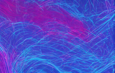 abstract blue and pink light waves - Generative AI