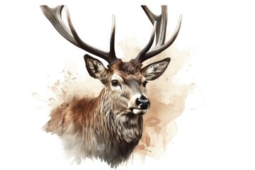 Naklejka premium deer head isolated