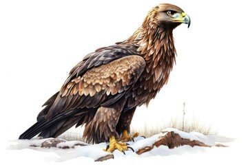 Fototapeta premium golden eagle isolated on white