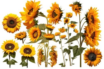 sunflowers on a white
