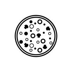 Pizza icon vector. Pizzeria illustration sign. Fast food symbol. Food logo.