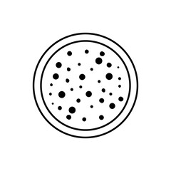 Pizza icon vector. Pizzeria illustration sign. Fast food symbol. Food logo.