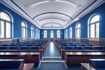 Naklejka premium Empty lecture hall auditorium in university