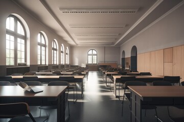 Empty lecture hall auditorium in university