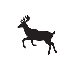 A beautiful deer vector silhouette art.