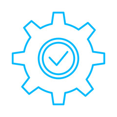 Execution teamwork and Management icon with blue outline style. teamwork, business, work, office, management, group, people. Vector Illustration