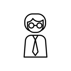 Manager teamwork and Management icon with black outline style. teamwork, business, meeting, team, people, group, businessman. Vector Illustration