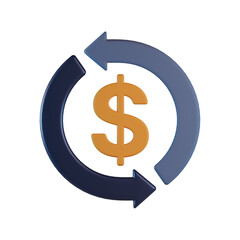 Obraz premium Dollar Cycle 3D Icon