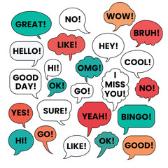 A collection of speech bubbles vector art