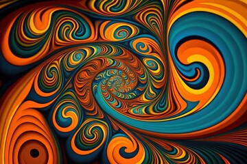 Fototapeta na wymiar A psychedelic paisley pattern. Generative AI