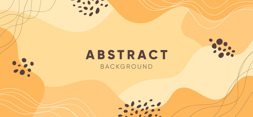 Abstract minimalist aesthetic shapes background with orange colors accent