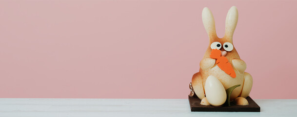 chocolate easter bunny, banner format
