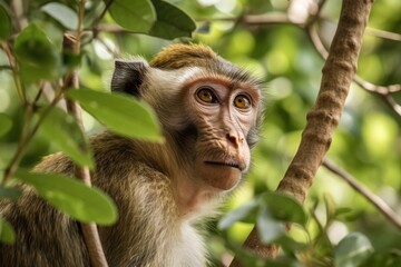 In a tree, a monkey. Generative AI
