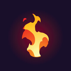 Cartoon vactor fire sprite. Hand drawn mobile game