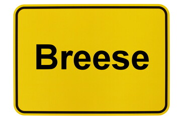 Illustration eines Ortsschildes der Gemeinde Breese in Brandenburg