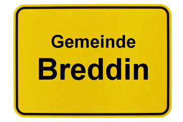 Illustration eines Ortsschildes der Gemeinde Breddin in Brandenburg