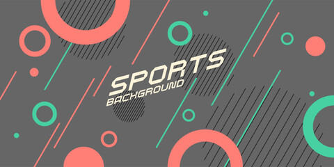 Sports poster. Abstract background with dynamic shapes. Vector template