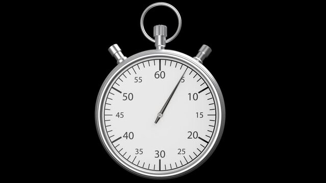 Stopwatch one minute - 3d render with alpha channel.
