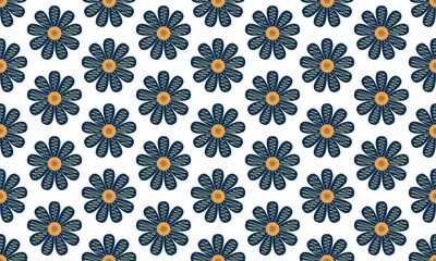 seamless pattern with red flowers
