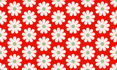 seamless pattern with white flowers