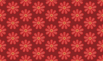 seamless pattern with red flowers