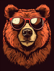 illustration of bear head