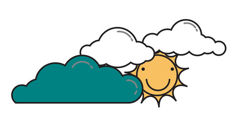 Cute clouds and sun on a clear day