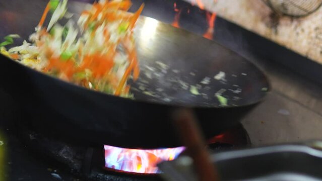 Cooking of local Sri Lankan food. Close up.