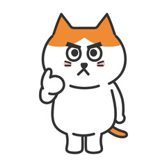 Cartoon tabby cat complaining about something, transparent PNG.