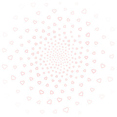 Love valentine's background withred falling hearts over white.