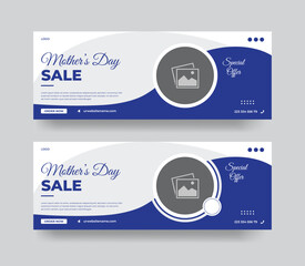 mother's day facebook cover or social media banner template