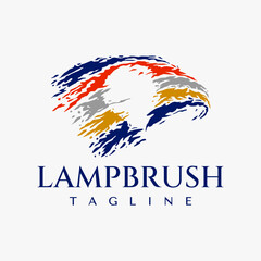 Luxury lamp bulb flag brush logo branding