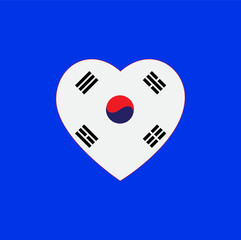 I love korea icon vector logo design template