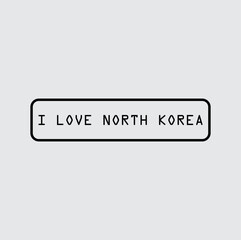 I love north korea icon vector logo design template