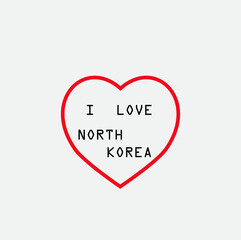 I love north korea icon vector logo design template