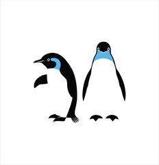 Two penguin vector art work.
