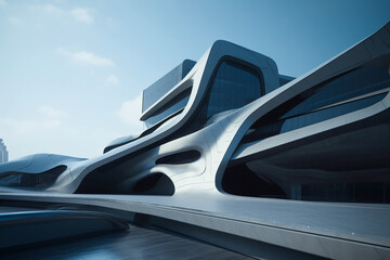 Obraz premium Streamlined technology exterior design building