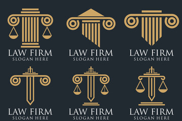 Lawyer logo with creative element style Premium